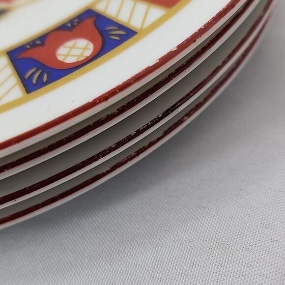 Vintage Set of 4 Imari Japan Derbyshire Fine china SnackDessert Plates & Teacups - Picture 13 of 14